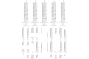 LABFIL 50 pcs 20mL Syringes, Seringues de laboratoire Seringue en plastique sans aiguille, Seringue d'alimentation, Seringue pour liquides, Convient aux laboratoires scientifiques, Mesure