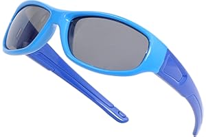 JOXIGO Gafas de sol para niños polarizadas deportivas irrompibles para niños y niñas (3-12 años) + Cordones de gafas + Funda para gafas