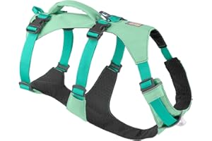 Ruffwear Flagline Hundegeschirr mit Griff, Lleichtes, Verstellbares Gehgeschirr, 3 Leinenbefestigungspunkte, verstärktes Gurtband und starker V-Ring aus Metall, Sage Green (Medium, 69-81cm)