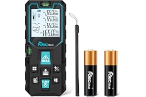 DECTEAM ±2mm Genauigkeit Lasermessung，50m digitales Laser-Entfernungsmesser mit LCD M/in/Ft, mit Mehreren Messmodi wie Pythagoras-/Entfernungs-/Flächen-/Volumenmessung