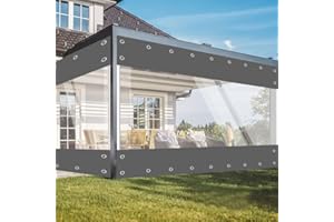 jianyana Lonas, 650 G/M² PVC Lonas Impermeables Exterior Transparente Toldo Transparente Exterior con Cremallera