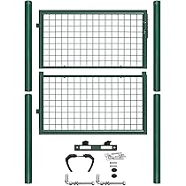 Portillon Jardin YRHome 100x100cm - Acier Anthracite - Serrure Et Clés - Montage Facile