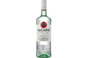 ‎BACARDI BACARDÍ Carta Blanca White Rum, 37,5% Vol., 150 cl/1.5 L, der legendäre weiße Karibik-Rum aus dem Hause BACARDÍ, perfekt für Cocktails