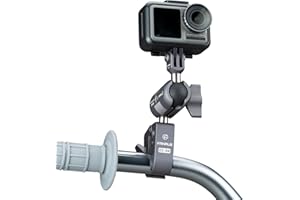 FANAUE Support de caméra pour Moto, Alliage d'aluminium Support Guidon, Compatible avec Les séries GoPro Hero 11, Hero 10/9/8/7, DJI Pocket/Action, Insta360 One R/One, série Sargo.