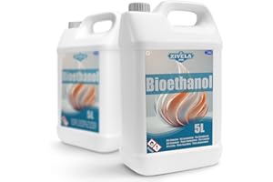 ZIVELA Bioethanol 96,6% 10L | Bio Alkohol Geruchlos 96,6% 2x5L | Bioethanol für Kamin, Tischkamin, Bioethanol Kamin | Bioethanol Geruchlos | Saubere Verbrennung, ohne Rauch, lebendige und stabile Flamme