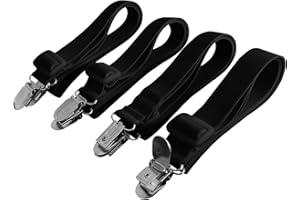 Beedsooth 4 Pezzi (30cm-120cm) Elastici per Lenzuola, Clip Lenzuola Bretelle Regolabili Elastici per Materasso, ASSE da Stiro O Divano, Nero
