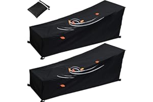 AUPERTO Sonnenliege Abdeckung für Gartenliege, 2 Stück Wasserdicht Winddicht Gartenmöbel Abdeckung, Schwerlast Oxford Gewebe Schutzhülle mit einem Aufbewahrungstasche (200x75x40/70CM)