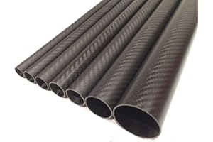 KANATA CARBON Matte 200mm Length 3k Carbon Fiber Tube OD 21mm 22mm 23mm 24mm 25mm 26mm 27mm 28mm 29mm 30mm 32mm 33mm 34mm 35mm 36mm 38mm 40mm (Length 200mm x OD 40mm x ID 38mm)