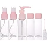 Travel Bottles Set 6 Pack Travel Bottles & Containers,Refillable Small Mini Empty Plastic Pump/Spray/Squeeze Bottles for Cosm
