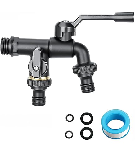 Produktbild von Welleneisen Große Wellen Doppel-Wasserhahn, Garten-Wasserhahn, Doppel- Wasserhahn, Waschmaschine Wasserhahn Garten