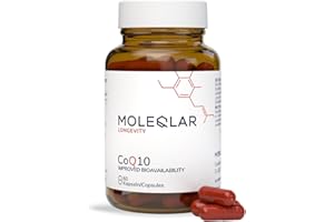 ‎MOLEQLAR MoleQlar Coenzym Q10 Kapseln 60 Stück - Bioidentisches Ubiquinon aus Fermentation - Markenrohstoff Q10Vital - Monatsvorrat (30 Portionen) - laborgeprüft in DE