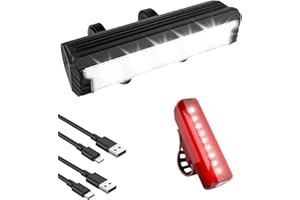 NEIALLA Bike Lights Front and Back 10000 or 7000 Lumens Super Bright Long Running Time Multiple Modes Bike Lights Waterproof Rechargeable Bike Lights Set 6 or 5 LED Bicycle Lights for Road Mountain Night