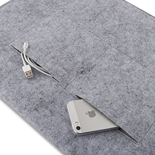 kwmobile Laptoptasche Filz Sleeve f  r 17  17 3 Laptop Notebook Ultrabook - Notebook Tasche Schutzh  lle Laptop Case H  lle in Grau mit Innentaschen I