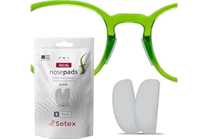 ‎SETEX Setex Gecko Grip Brillen-Nasenpads (5 transparente Paare) – Rutschfest 0,6 mm, Mikrostrukturierte Fasern, Ultrastarker Griff, Ultraweich, Selbstklebend, 0,6 x 7 x 16 mm