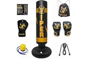VIPER Kids/Junior Boxing Free Standing Punch bag Set Free standing Bag Gloves, Skipping Rope