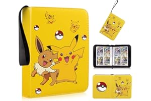 SUDWASI Trading Card Binder with Zipper,Trading Card Holder with Sleeves,Trainer Trading Card Album,Removable Card Holder 50 Pages, Can Hold 400 Cards,Card Folder Gifts for Boys Girls Collector
