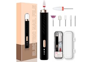 HIYAA Nagelfräser Maniküre Set Elektrische Nagelfeile, Fräser für gelnägel Pediküre set Fußpflege Elektrisch USB Wiederaufladbare Nail Drill für Anfänger, Pediküre Set-Schwarz