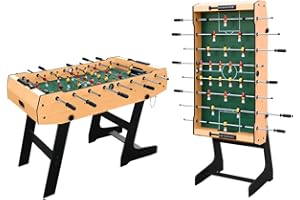 HLC 4FT Table de Football Pliante sur Pied, Jeu de Football de Football Jeux récréatifs d'intérieur pour Enfants, Famille
