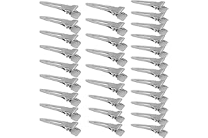 WeddHuis Pinces Crocodile, 30 Pièces, Coiffure en Métal, Professionnelles Antirouille avec Trous, pour Coiffure DIY, Pince Crocodile et à Cheveux pour Femmes et Filles (4,5 cm et 5,5 cm) Hair Clip