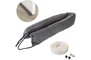 LOMUG Paraspifferi Porta Stoffa, 93cm Paraspifferi Finestre Imbottiti Lavabile Salsicciotti Paraspifferi Sottoporta Salsicciotto Porta Stoffa Ponderato Serpente Paraspifferi per Porte e Finestre