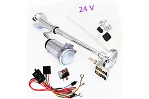YIYDA Tromba d'aria Clacson per auto Clacson clacson per camion Car Horn150db clacson elettrico tromba singola con compressore altoparlante argento cromato zinco Air Horn per 24V barca camion moto