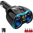 Caricabatteria da Auto USB C, Adattatore Sdoppiatore Accendisigari 2 Prese tipo C Presa di Corrente Multipla 12V/24V 80W DC c