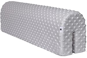 Paracolpi Lettino Neonato Dreamland - Protezione Paracolpi Culla Neonato Schiuma per Bambini - Protezione Completa e Morbida in Minky - Misurare 90 cm - Colore Baby Grey