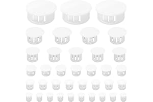DDHOMIN 160 PCS Plastic Hole Plug Set - Snap-In Locking Caps in Assorted Sizes (White)