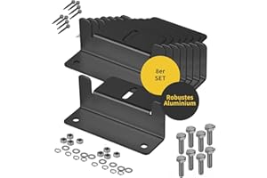 Avoltik Solarpanel Halterung 8 Stück in schwarz 100mm I hochwertige Z-Winkel Halterungen aus robustem Aluminium I PV Modul Halterung ink Schrauben & Muttern I witterungsbeständige Solarmodul Halterung