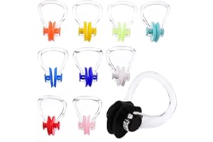 MEET-SHOP Pince-Nez de Natation,Silicone Pince Nez 10 Pack Imperméable Protecteur de Clip de Nez Bouchon de Nez de Natation Pince-Nez Protecteur pour Adultes et Enfants