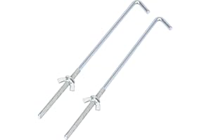 X AUTOHAUX Pair 21cm x 0.6cm Car Battery Hook Clamp Bolt Silver Tone