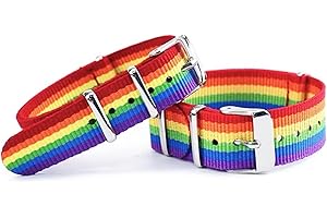 YEWSEAS 2PCS Pride Armband LGBTQ Accessoires Armbänder Gay Flag, Regenbogenarmband Regenbogen Schmuck Lesbian Gay Queer Bändchen Regenbogenfarbenes Uhrenarmband mit Regenbogenflagge und Uhrenzubehör