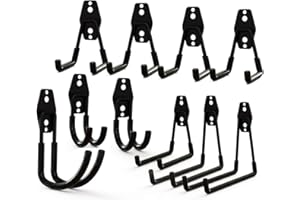 SIMAIYI Garage Hooks,Garage Storage Hooks,Black Heavy Duty Wall Mount Organizer Tool Storage for Power Tools,Ladder Hooks (10packs)