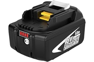 Moticett 18V Batteria Ricambio per 18V Compatibile per Makita Batteria BL1860B BL1860 BL1850B BL1850 BL1840B BL1840 BL1830B BL1830 BL1820 BL1815 BL1825 BL1835 BL1845 con Indicatore LED (Bianco)
