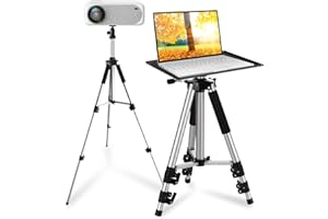 HOIN Adjustable Projector & Laptop Tripod Stand 43-122cm – Portable Multifunctional Camera, Webcam & DJ Stand with 1/4” Screw Ball Head and Carry Bag