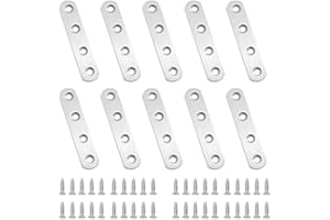 BuxiuGK 10 Piezas 80x16 mm Soportes de Placa Plana Placa de Unión Plana Acero Inoxidable para La Fijación de Muebles