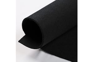 MONDO TESSUTI Fogli di Feltro COMPACT SPESSORE 2MM VERO FELTRO Dimensione 50x40cm - 40 Colori Disponibili - Altissima Qualità - Ideale per Hobbistica (Nero)