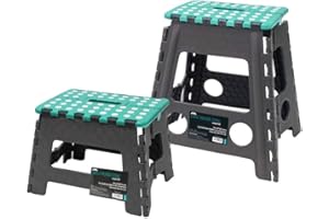 JVL, Sgabello pieghevole piccolo e grande, Grigio, Large & Small