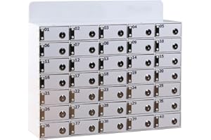 LVRUIEDS Almacenamiento para teléfono móvil, caja de almacenamiento personal con ranuras 12/15/20/25/30/40 ranuras, armario transparente para teléfono móvil con cerradura, armario de almacenamiento