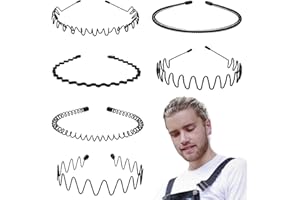 KELUBATU Mens Hair Band Sports Hair Bands Men, Non-Slip Sports Fashion Headband, Metal Hair Band Men, Hair Hoop Outdoor Sports, Weddings And Daily Wear (6 Pcs)