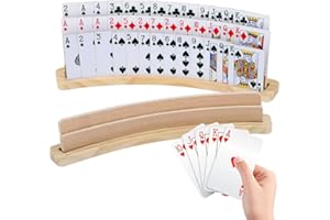 Ruioomeep Spielkartenhalter für Spielkarten, 3-Stöckiger Spielkartenhalter Holz, Kartenhalter Kinder, Freisprech Kartenständer, Spielkartenhalter aus Holz für Kinder, Senioren und Erwachsene