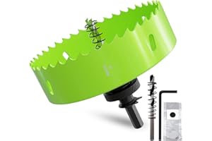 XZH 125mm Bi-Metal Hole Saw Kit with Arbor & Pilot Bit - Effortless Smooth Cutting for Wood, Plastic, Drywall & Thin Metal - Ideal for Downlight Installation & DIY Projects