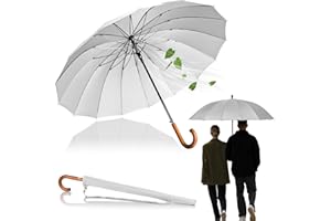 LOGAN & BARNES Edinburgh Stormproof Umbrella, Diameter 120 cm with High-Quality Real Wood Handle and Silent Rubber Tip, XXL Large Umbrella with 16 Struts