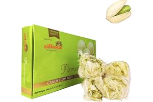 Gulluoglu Candy Floss (Pişmaniye), Luxury Turkish Cotton Candy, Special Halva 0.55lb Cotton Pismaniye plain - Pismaniye Turkish (Pistachio)