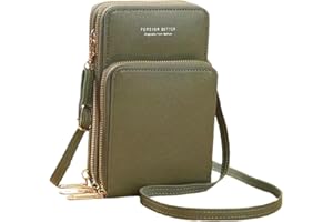 LeLuna Boutique Touch Screen Crossbody Mobile Phone Bag, Women's Zipper Around Coin Purse, Mini Multi Layer Shoulder Bag