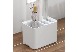 Amrocky Umbrella Stand Rack Umbrella Holder with Drip Tray for Entryway Corner Space Saving Organizer Home Office Decor Stored 10 Umbrellas (White)