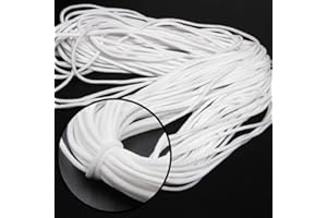 WESTEROS Cordon Elastico Costura Redondo Cuerda Cinta de Goma Correa de Oreja DIY para Máscaras Accesorios de Artesanía de Ropa de Bricolaje Máscara de banda elástica de 2 mm Blanca (100 m)