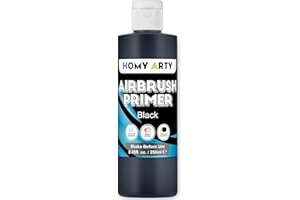 HOMY ARTY Primer per Aerografo - Primer Acrilico Nero per Aerografo, 250 ml Asciugatura Rapida Finitura Opaca, Vernice Primer con Eccellente Adesione per Modellini in Plastica, Metallo e Tela
