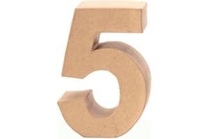 Glorex GmbH GLOREX Chiffre 5 en carton , naturel