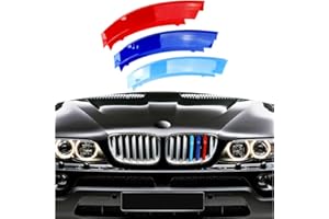 Goodream Tri-Coloré Calandre Garnitures Compatible avec BMW 2003-2006 E53 X5 7-Beams Center Kidney Grill